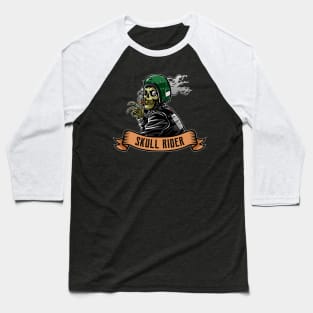 skull rider with helmet illustration Baseball T-Shirt